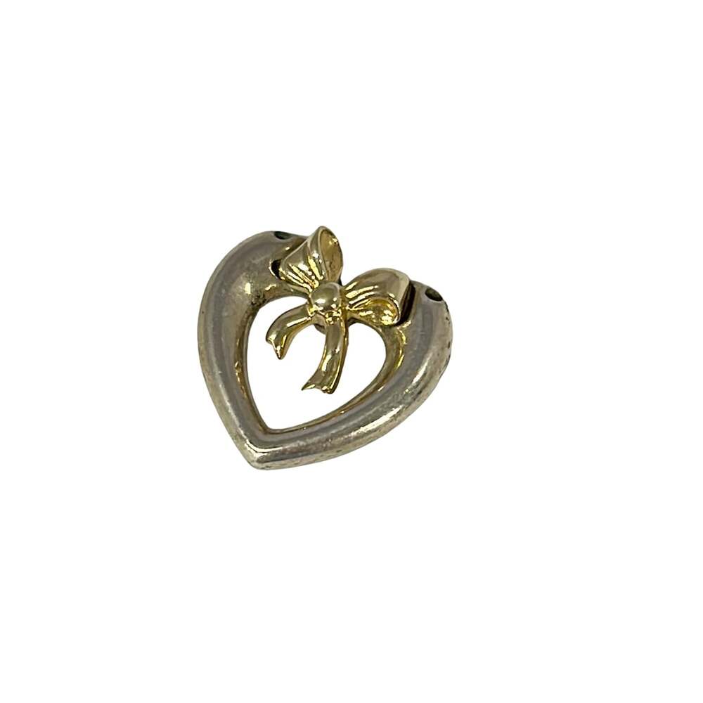 Tiffany & Co. Heart Ribbon Pendant Head Silver 18K Yellow Gold